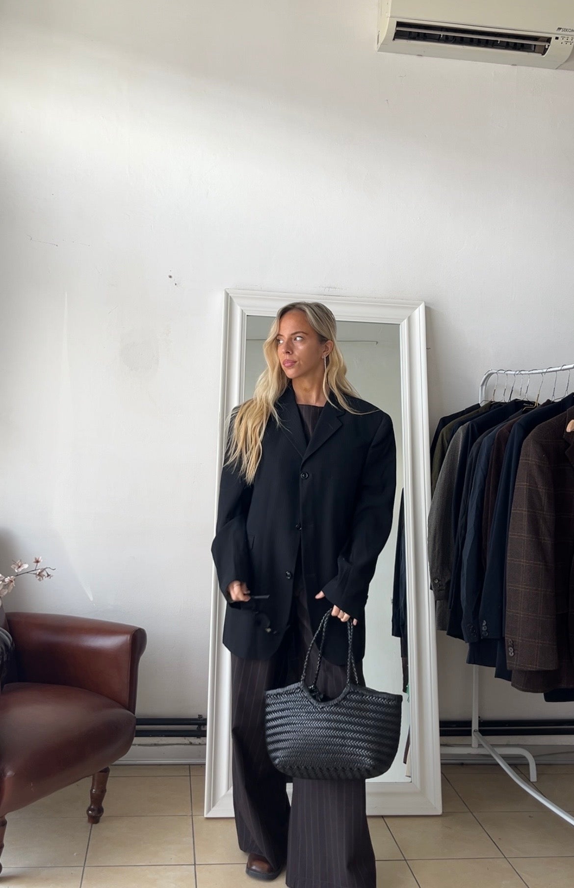 Blazer 80% lana nero oversize