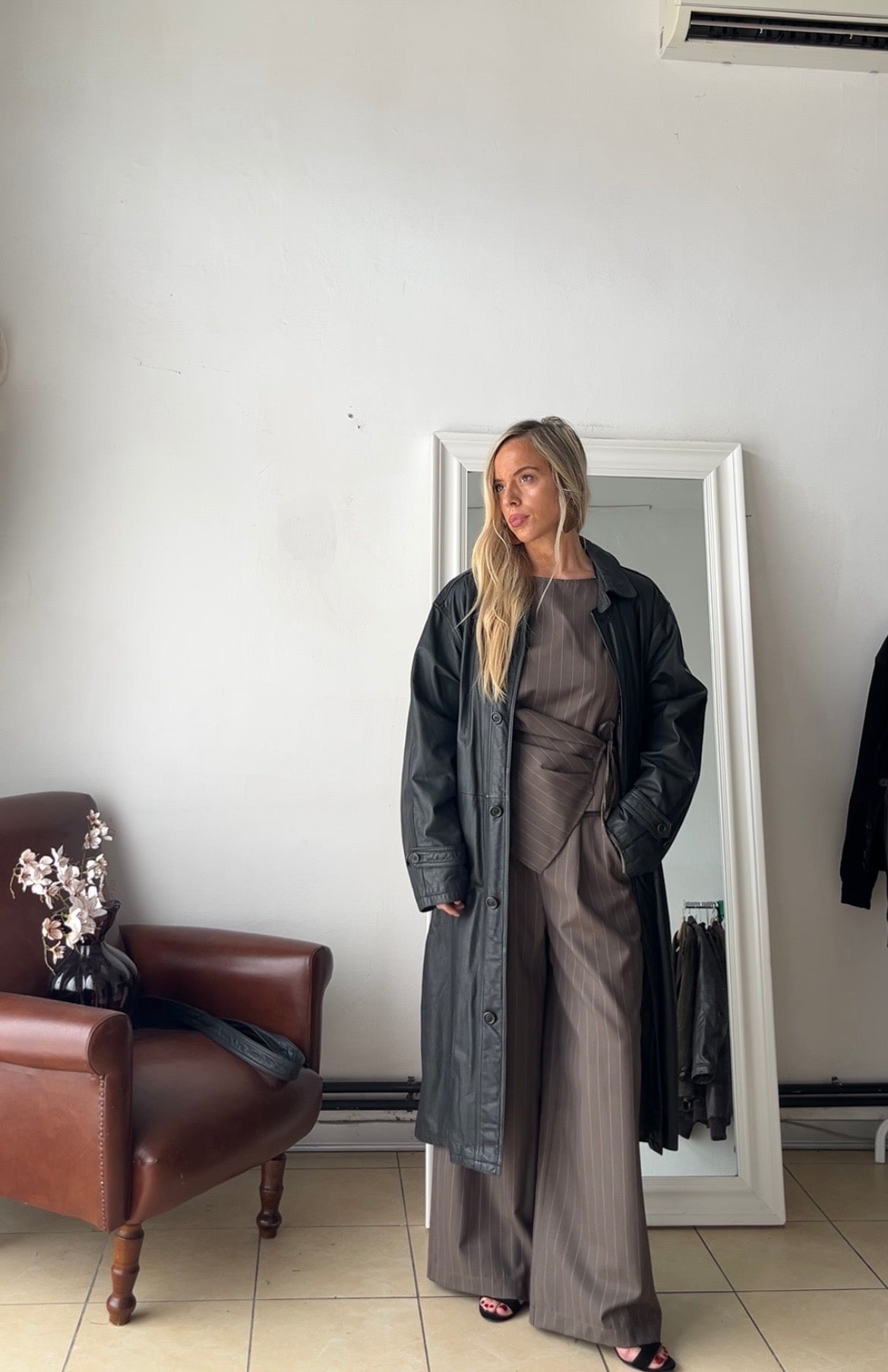 Trench 100% Vera pelle made in Italy