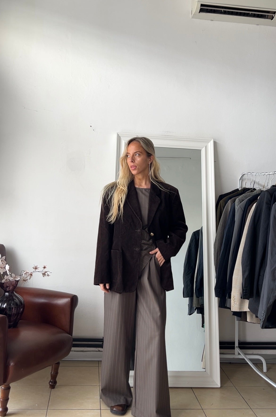 Blazer cioccolato 100% cotone