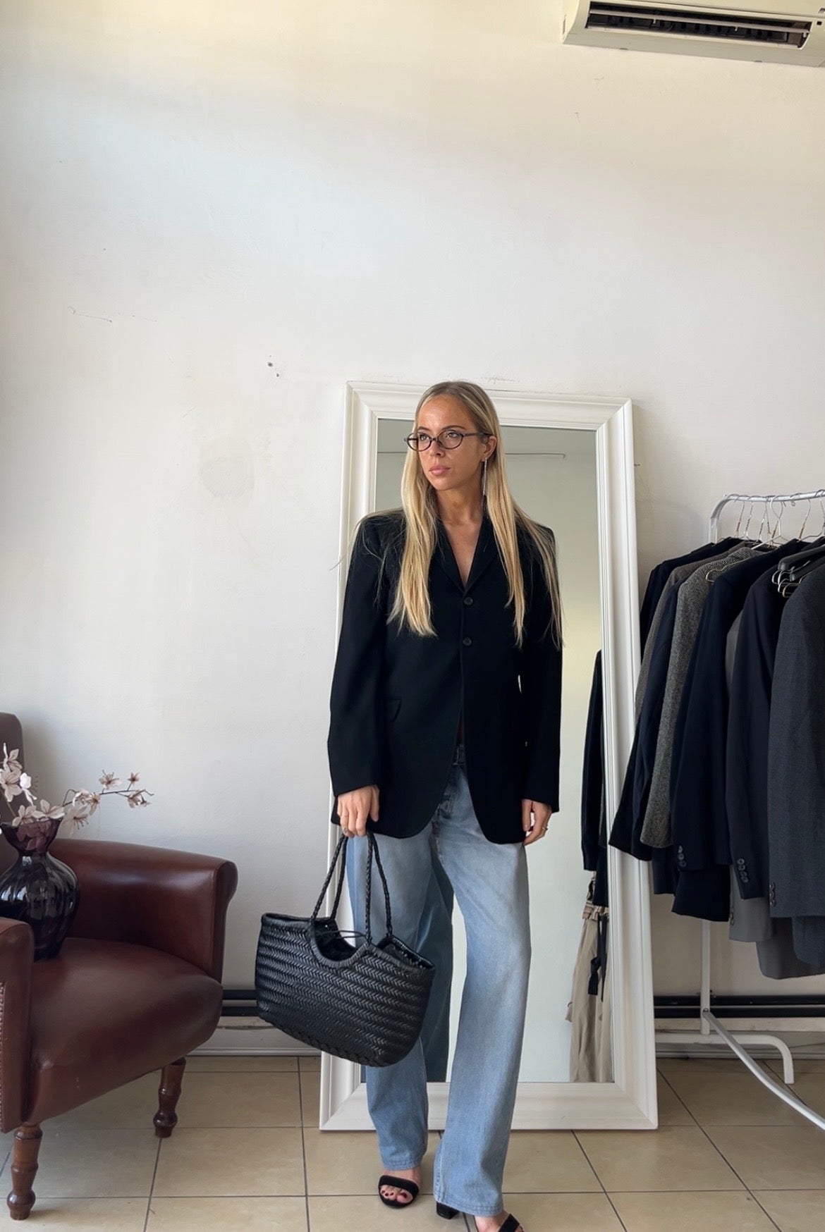 Blazer 100% lana slim fit nero