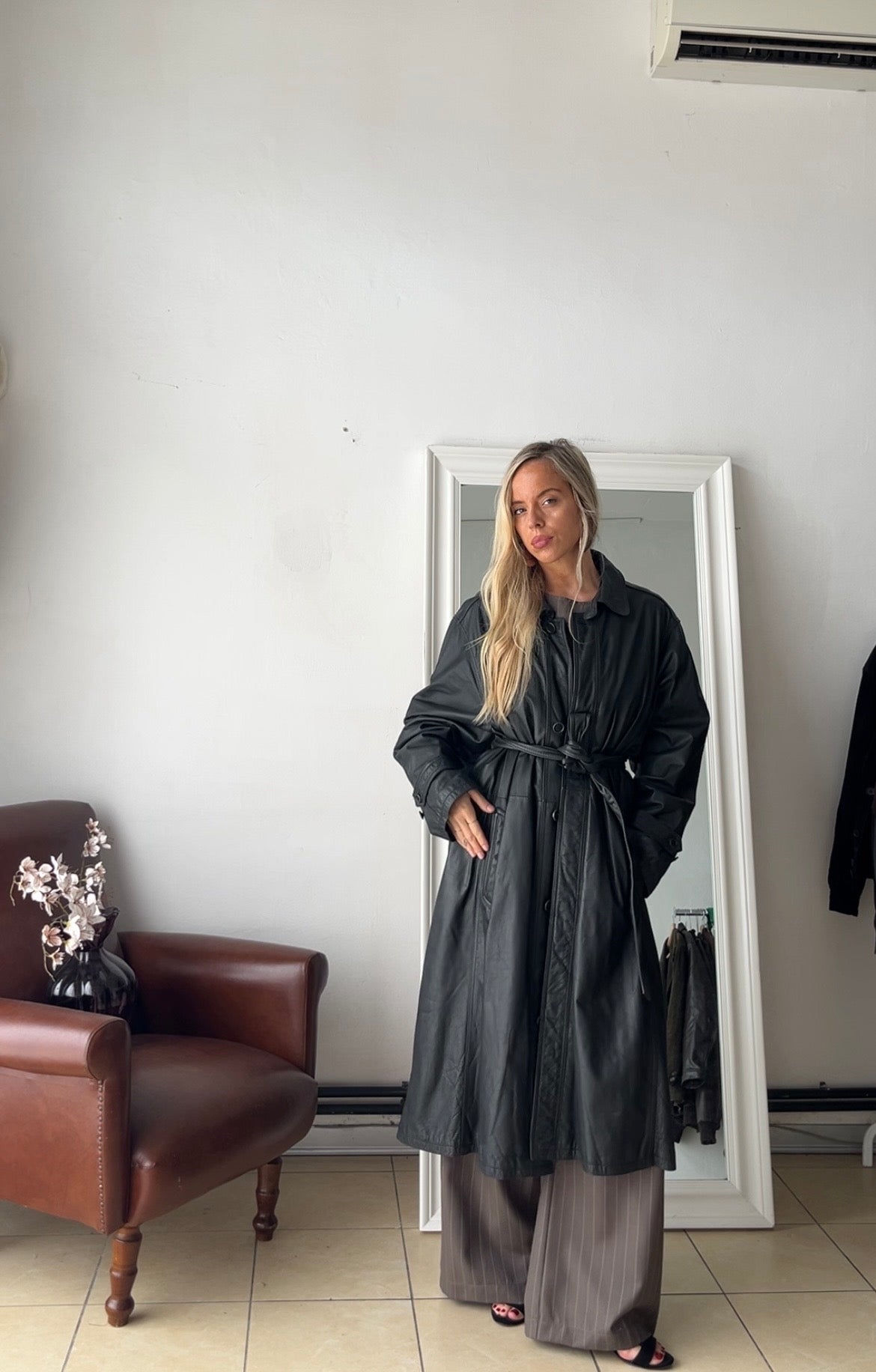 Trench 100% Vera pelle made in Italy