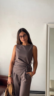 Gilet Gabry 100% lana made in Italy nocciola