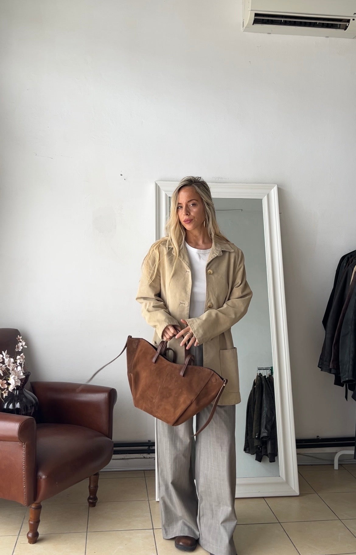 Giacca 100% vera pelle made in Italy burro