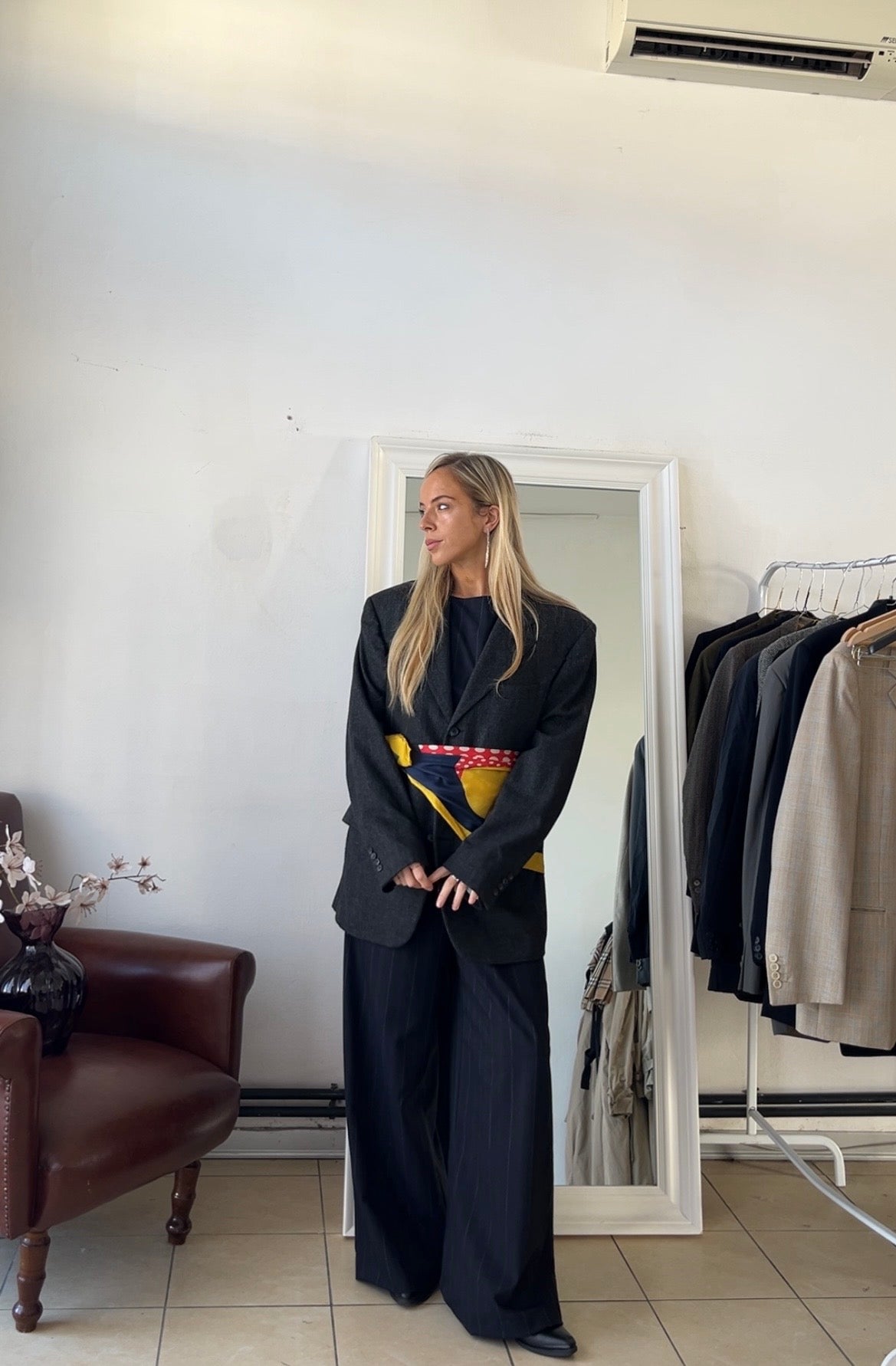 Blazer 100% lana oversize grigio