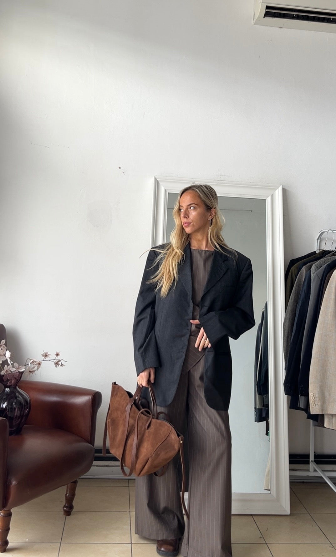 Blazer 100% lana oversize grigio