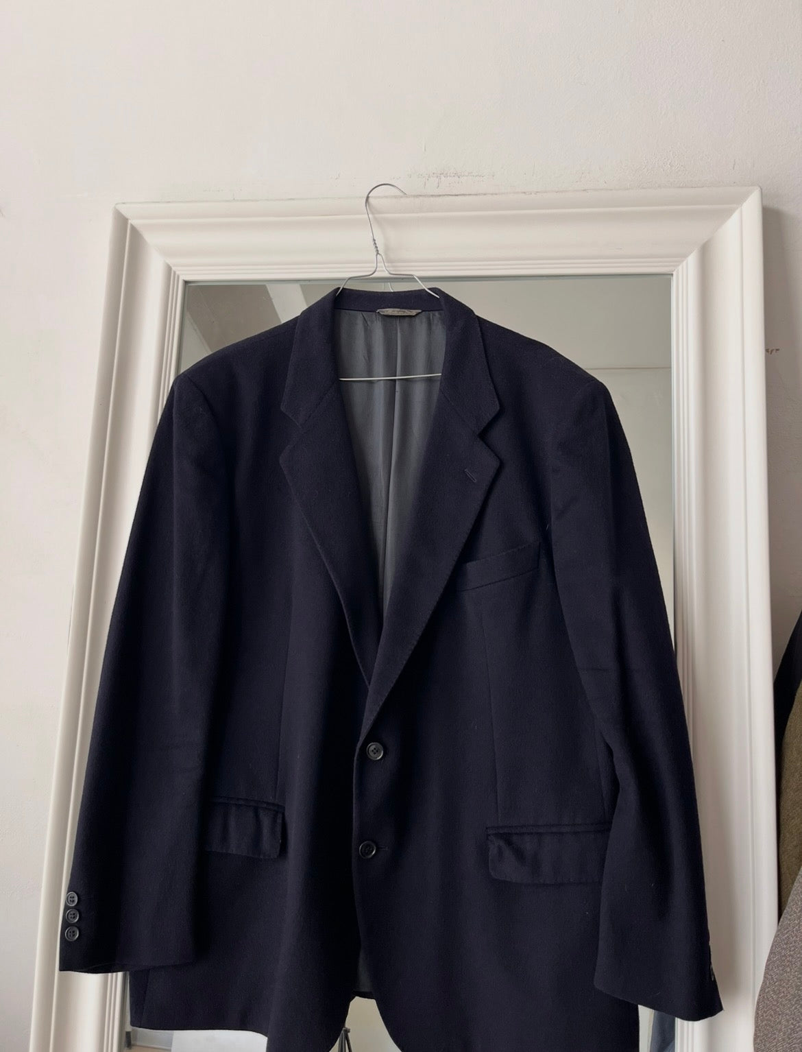 Blazer Lana e cashmere oversize blu scuro